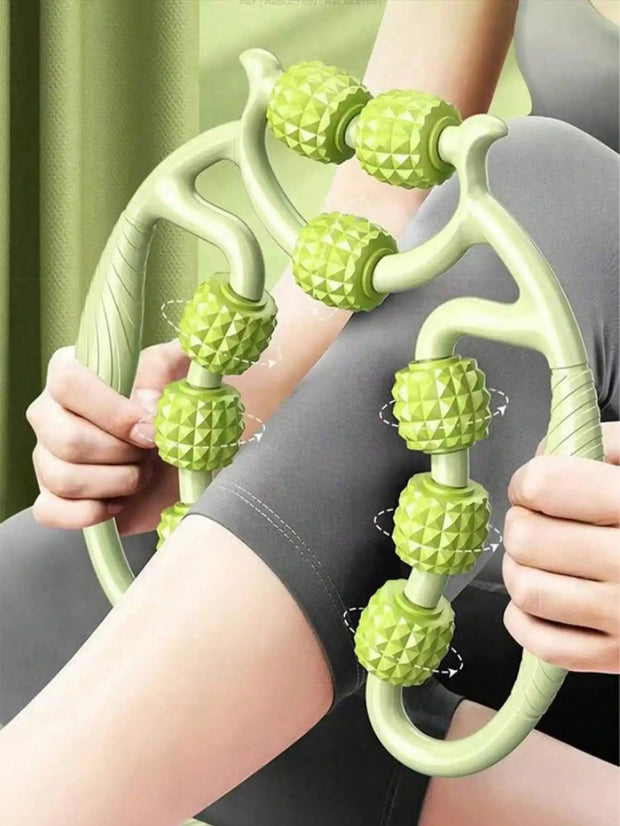 1Pcs 9-Wheel Muscle Roller for Cellulite Reduction And Muscle Soreness Relief - Fascia Massage Tool for Thigh Calf Arm Dig Deep Fitness
