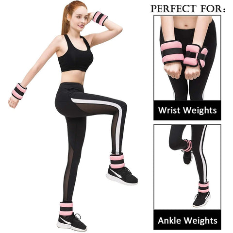 1 Pair Ankle Wrist Weights (0.25kg/0.5kg Each Pack) for Women Men, New Arm Leg Weights Set with Adjustable Straps for Exercise Dig Deep Fitness