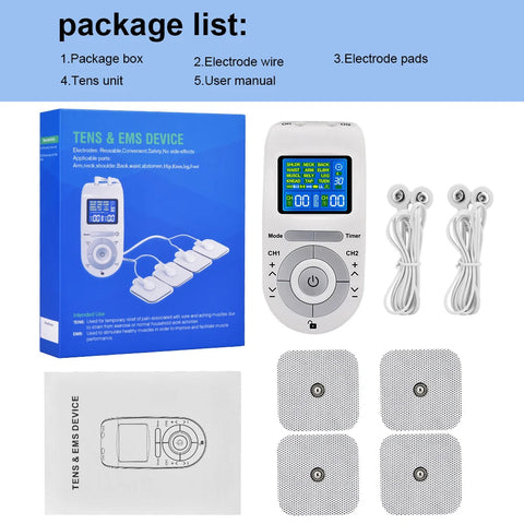 New Electric Tens Muscle Stimulator Ems Acupuncture Face Body Massager Digital Therapy Herald Massage Tool Electrostimulator Dig Deep Fitness