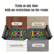 -ABLP Portable Folding Push-Up Board, Multi-Functional Anti-Slip Mat With Handle, Home Fitness Exercise For Chest Dig Deep Fitness