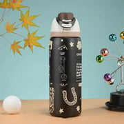 Insulated Stainless Steel Water Bottle with Straw, BPA-Free Sports Water Bottle,Great for Travel,Portable Handheld Cup,24Oz/32Oz Dig Deep Fitness