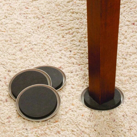 4Pc Furniture Sliders Leg Pads For Carpet Heavy Duty Furniture Slider Movers Gliders Moving Anti-abrasion Floor Protector Mat Dig Deep Fitness