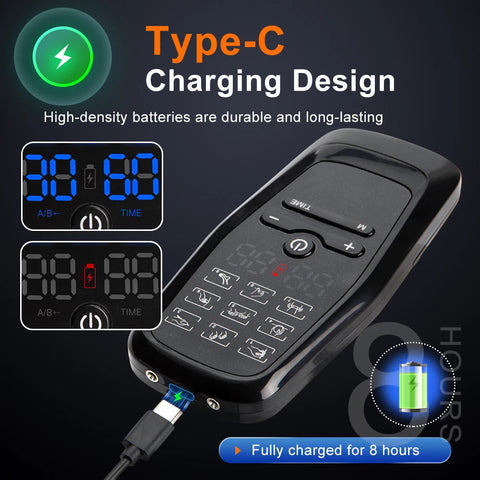 Electric 9 Modes Digital Therapy Muscle Stimulator Physiotherapy Microcurrent Tens electrostimulator EMS Pulse Body Massager Dig Deep Fitness