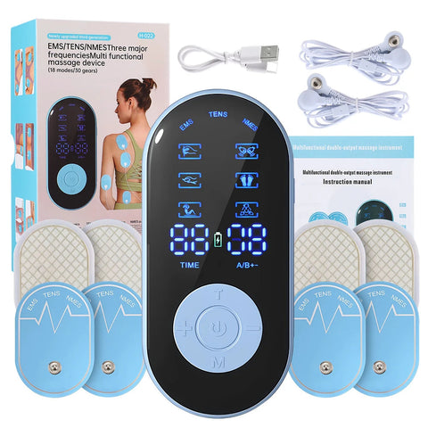 New Electric Tens Muscle Stimulator Ems Acupuncture Face Body Massager Digital Therapy Herald Massage Tool Electrostimulator Dig Deep Fitness