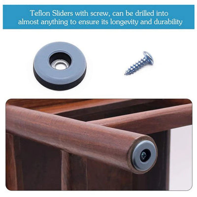 40Pcs Furniture Gliders PTFE Easy Moving Sliders With Screw Floor Protector For Tiled Hardwood Floors Round-AT64 Dig Deep Fitness