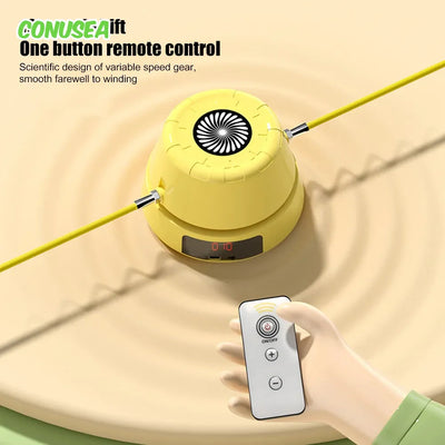 Electric Rope Skipping Machine Remote Control Smart Automatic Jump Rope Digital Counter Indoor Outdoor Training Toys Games Kids Dig Deep Fitness