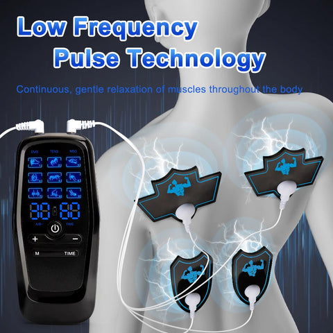 Electric 9 Modes Digital Therapy Muscle Stimulator Physiotherapy Microcurrent Tens electrostimulator EMS Pulse Body Massager Dig Deep Fitness
