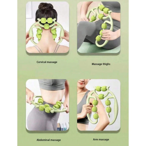 1Pcs 9-Wheel Muscle Roller for Cellulite Reduction And Muscle Soreness Relief - Fascia Massage Tool for Thigh Calf Arm Dig Deep Fitness