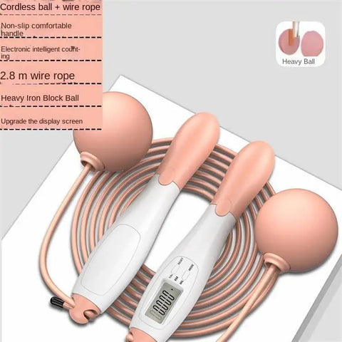 Cordless Electronic Jumping Rope Counting Speed Skipping Counter Gym Fitness Crossfit Skipping Smart Jump Rope with LCD Screen Dig Deep Fitness