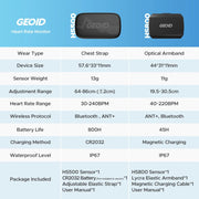 GEOID Armband Heart Rate Monitor HS800 HRM Fitness Tracker HR Sensor HS500 Chest Strap Exercise Cycling Sport Yoga Accessories Dig Deep Fitness