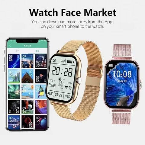 Smart Fitness Tracker Watch for Android/iOS - IP68, Heart Rate/Blood Oxygen/Sleep Monitoring, 8 Sports Modes, Breath Training Dig Deep Fitness