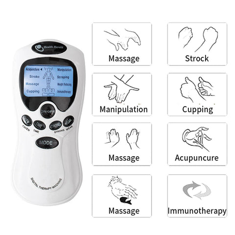 Electric Massage Instrument EMS Tense Machine Pulse Massager Tens Acupuncture Electrical Muscle Stimulator for Neck Back Body Dig Deep Fitness