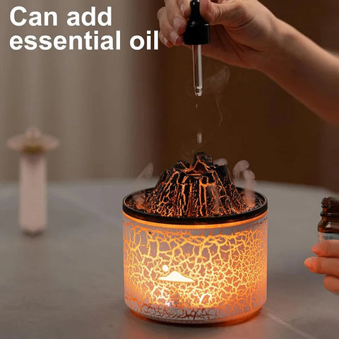 Aromatherapy Essential Oil Diffuser 180Ml Cool Mist Diffuser/Humidifier Flame & Volcano 2 Mist Mode For Bedroom Office Gift Dig Deep Fitness