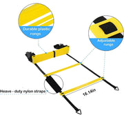 6M 12 Rung Speed Agility Ladder Training Set Field Cones Resistance Parachute Footwork Sport Soccer Football Training Equiment Dig Deep Fitness