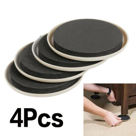 4Pc Furniture Sliders Leg Pads For Carpet Heavy Duty Furniture Slider Movers Gliders Moving Anti-abrasion Floor Protector Mat Dig Deep Fitness