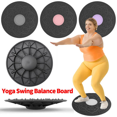 Wobble Balance Board Yoga Swing Balance Board Non-slip Balance Exerciser Stability Trainer Board for Core Training Body Exercise Dig Deep Fitness