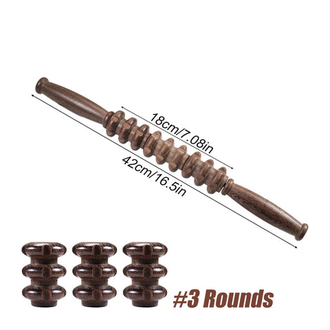 Muscle Roller, Wood Muscle Roller Stick with Trigger Points, Body Muscle Massager Roller for Back Leg, Relieve Muscle Soreness Dig Deep Fitness