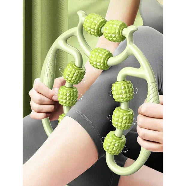 1Pcs 9-Wheel Muscle Roller for Cellulite Reduction And Muscle Soreness Relief - Fascia Massage Tool for Thigh Calf Arm Dig Deep Fitness
