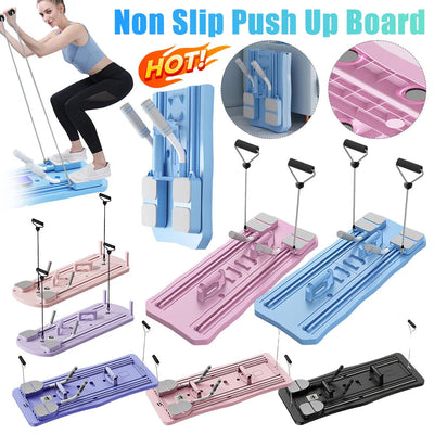Pilates Reformer Pushup Board Non Slip Foldable Abdominal Workout Boards Fitness ABS Roller Machine Portable Push-Ups Stands Dig Deep Fitness