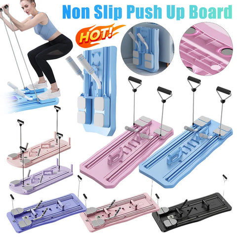 Pilates Reformer Pushup Board Non Slip Foldable Abdominal Workout Boards Fitness ABS Roller Machine Portable Push-Ups Stands Dig Deep Fitness