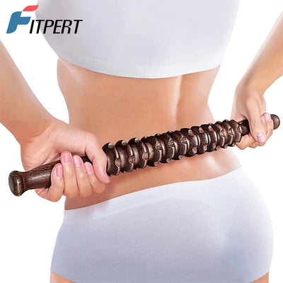 Muscle Roller, Wood Muscle Roller Stick with Trigger Points, Body Muscle Massager Roller for Back Leg, Relieve Muscle Soreness Dig Deep Fitness