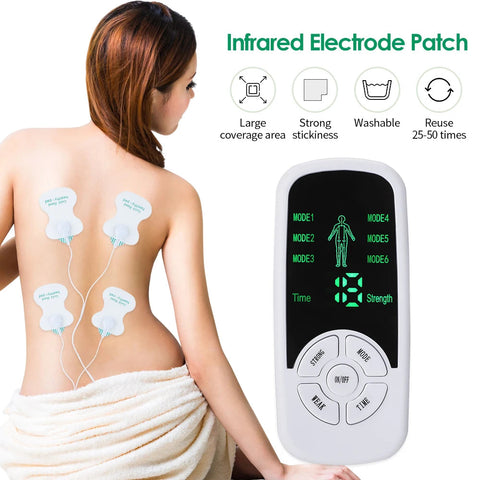 EMS Electric Muscle Therapy Stimulator 6 Modes Tens Unit Machine Meridian Physiotherapy Pulse Abdominal Prostate Body Massager Dig Deep Fitness