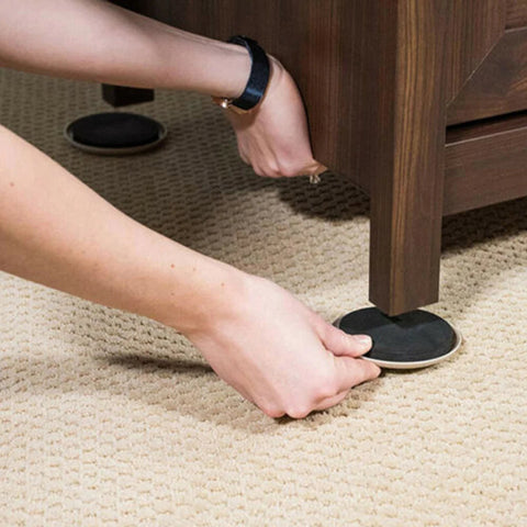 4Pc Furniture Sliders Leg Pads For Carpet Heavy Duty Furniture Slider Movers Gliders Moving Anti-abrasion Floor Protector Mat Dig Deep Fitness