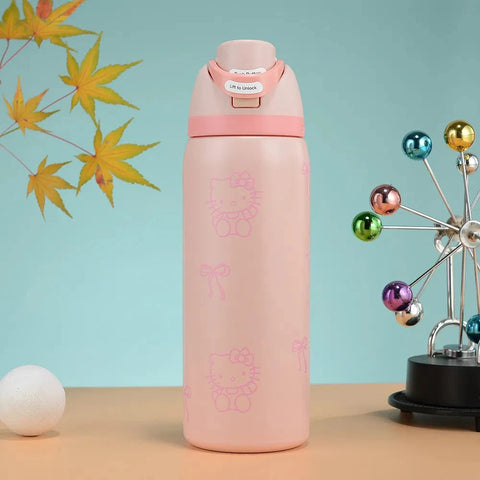 Insulated Stainless Steel Water Bottle with Straw, BPA-Free Sports Water Bottle,Great for Travel,Portable Handheld Cup,24Oz/32Oz Dig Deep Fitness