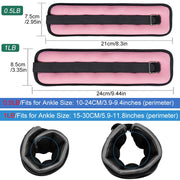 1 Pair Ankle Wrist Weights (0.25kg/0.5kg Each Pack) for Women Men, New Arm Leg Weights Set with Adjustable Straps for Exercise Dig Deep Fitness