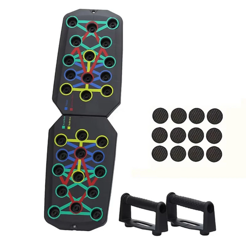 -ABLP Portable Folding Push-Up Board, Multi-Functional Anti-Slip Mat With Handle, Home Fitness Exercise For Chest Dig Deep Fitness