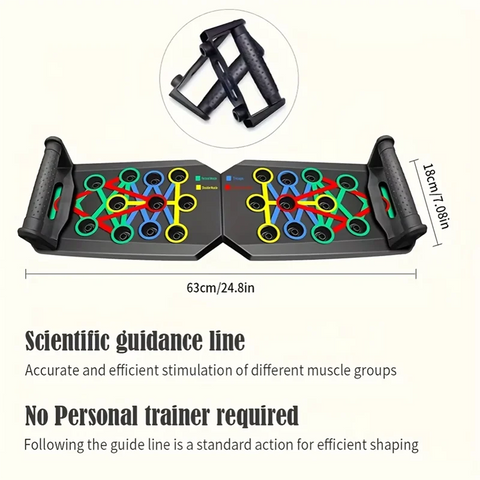 -ABLP Portable Folding Push-Up Board, Multi-Functional Anti-Slip Mat With Handle, Home Fitness Exercise For Chest Dig Deep Fitness