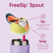 Insulated Stainless Steel Water Bottle with Straw, BPA-Free Sports Water Bottle,Great for Travel,Portable Handheld Cup,24Oz/32Oz Dig Deep Fitness