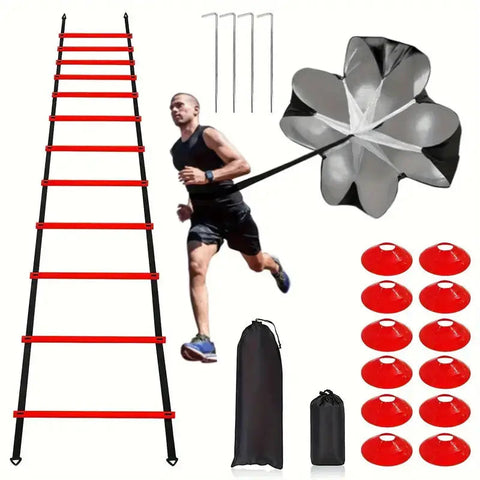 1set Football Soccer Training Equipment Fitness Speed Training Resistant Parachute Chute Running Umbrella Dig Deep Fitness