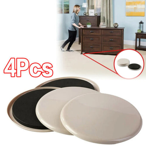 4Pc Furniture Sliders Leg Pads For Carpet Heavy Duty Furniture Slider Movers Gliders Moving Anti-abrasion Floor Protector Mat Dig Deep Fitness