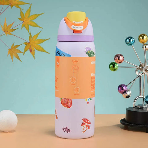 Insulated Stainless Steel Water Bottle with Straw, BPA-Free Sports Water Bottle,Great for Travel,Portable Handheld Cup,24Oz/32Oz Dig Deep Fitness