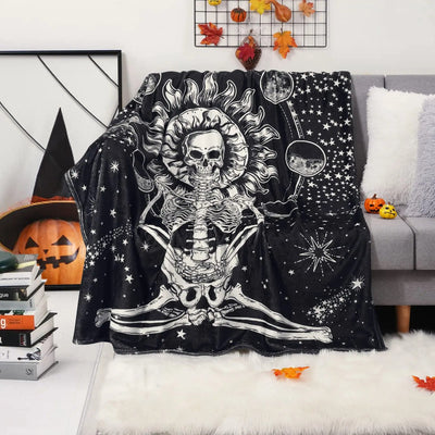 Halloween Witch Blanket Flannel Blanket null