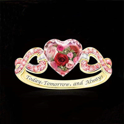 Gem Rose Heart Wreath Engagement Ring null