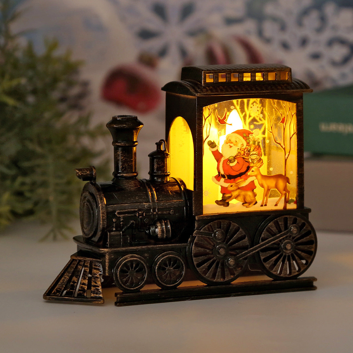 Retro Train LED Lights Christmas Plastic Glowing Night Lights null