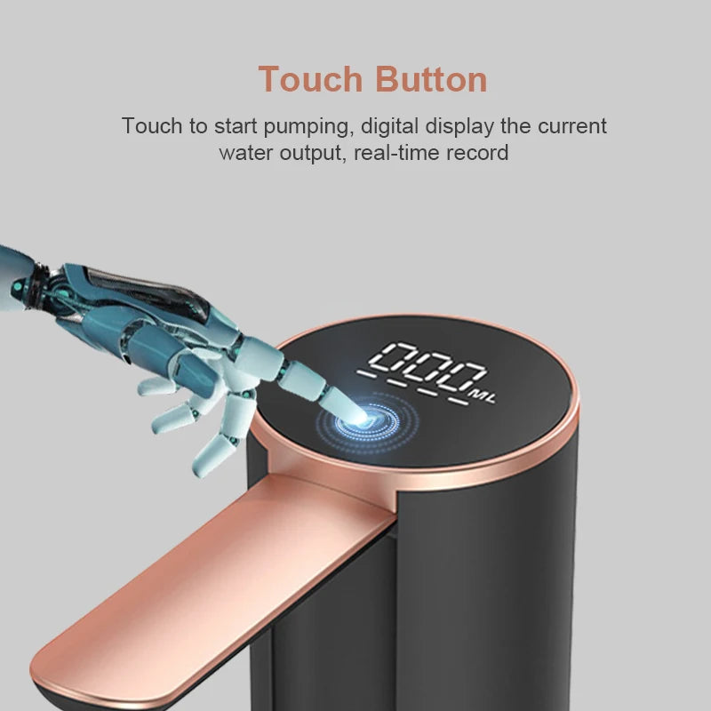 Electric Water Pump Water Dispenser Household Foldable Barreled Water Smart Water Bottle Pump Kitchen Chargeable Suction Device