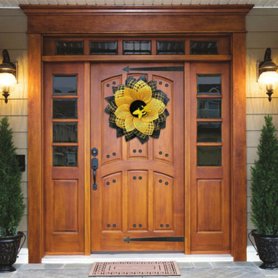 Bee Sunflower Wreath Wall Entrance Door Pendant null