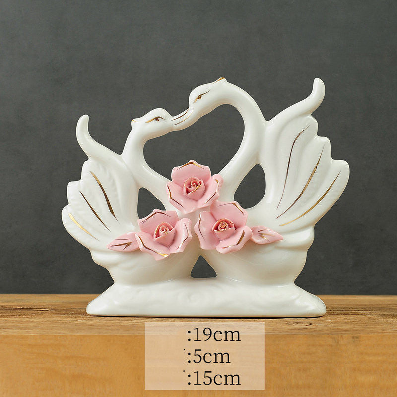 Swan Ornaments Ceramic Home Accessories Ornaments null