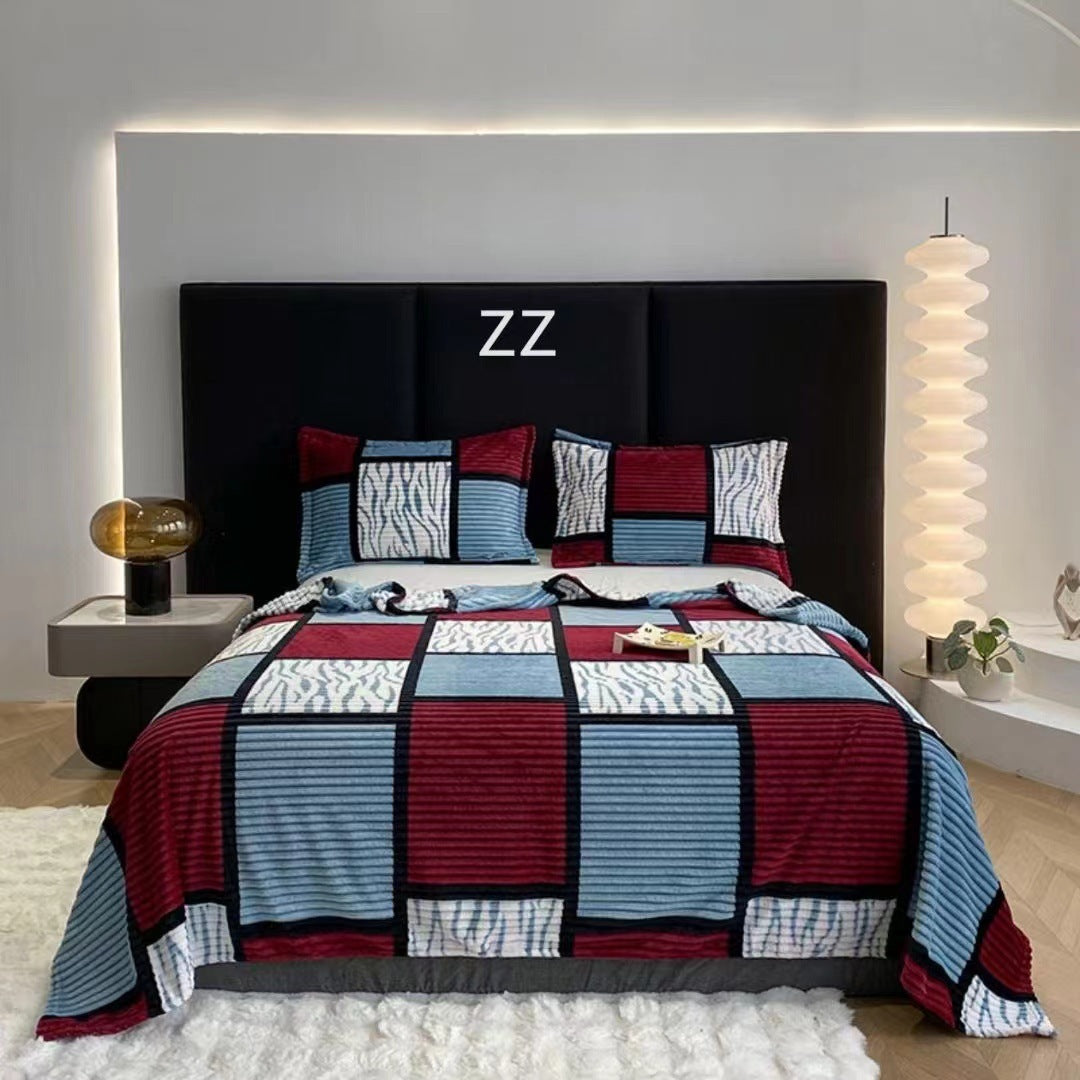 Flannel Blanket Summer Warm Air Conditioning Blanket Nap Blanket null