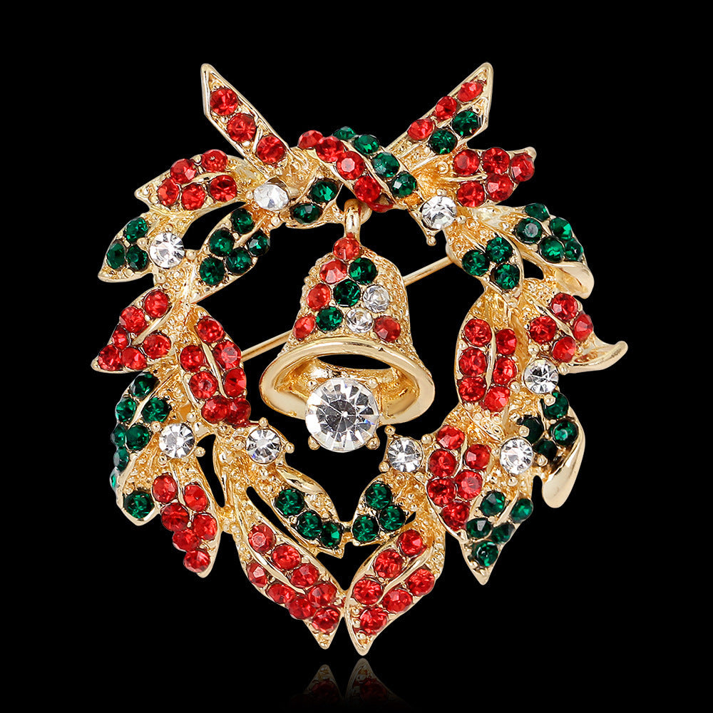 European And American Christmas Wreath Brooch null