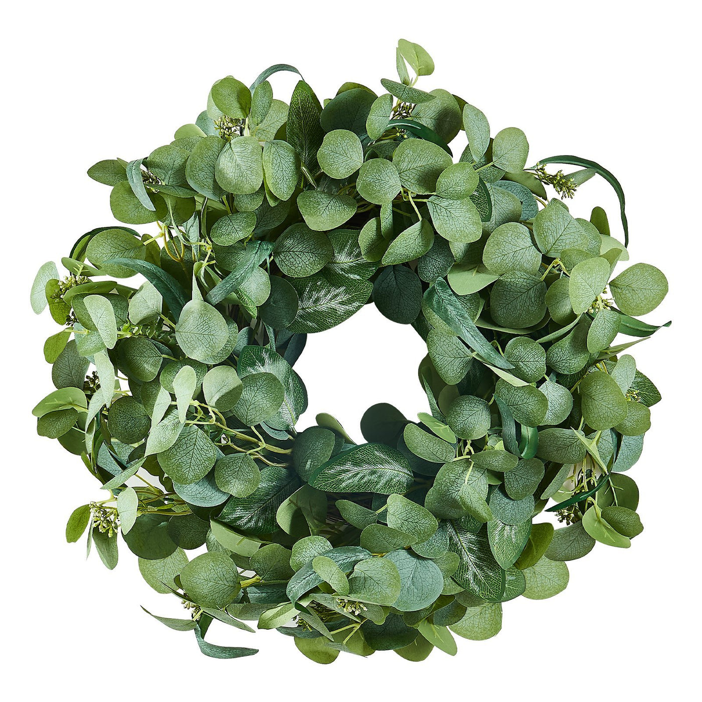 Artificial Decorative Wreath 26 In Green Eucalyptus Leaves Year Round Wreath null