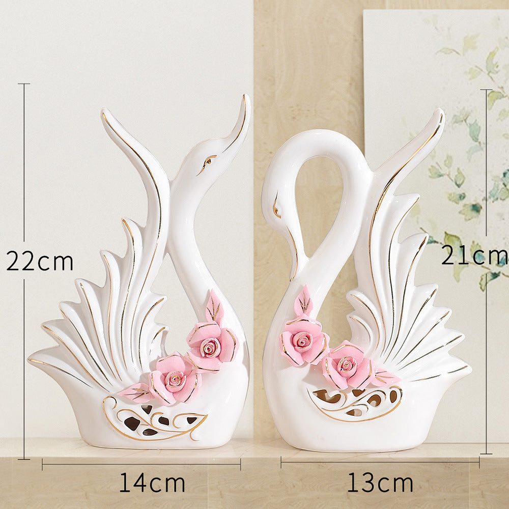 Swan Ornaments Ceramic Home Accessories Ornaments null