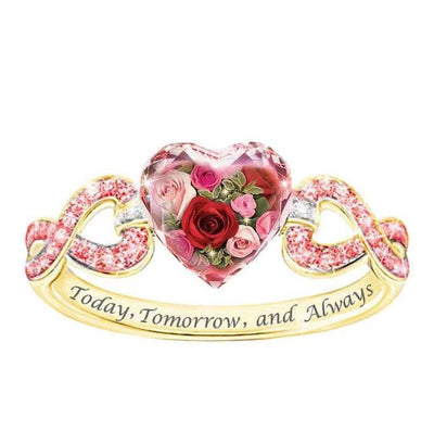 Gem Rose Heart Wreath Engagement Ring null
