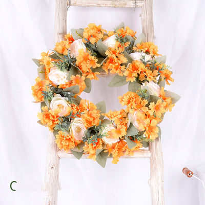 Grass Ring Eucalyptus  Leaves Peony Sun Wreath null