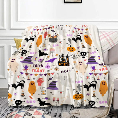 Halloween Witch Blanket Flannel Blanket null