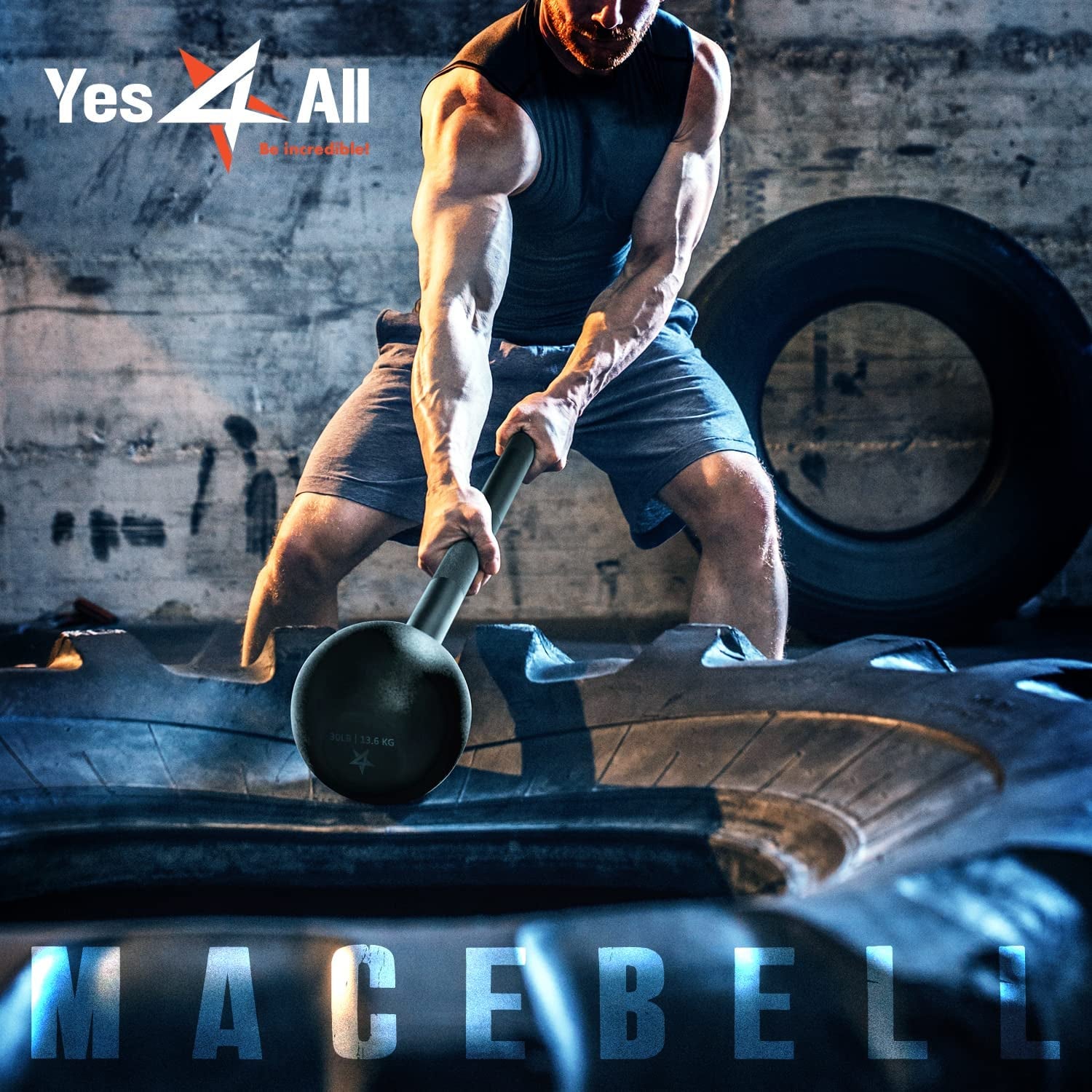 Steel Mace Bell for Strength Training - Support Full Body, Muscles, Shoulder, Grips & Forearms Workouts to Rehabilitation, Stretching 5, 7, 10, 15, 20, 25, 30Lb for Woman & Man