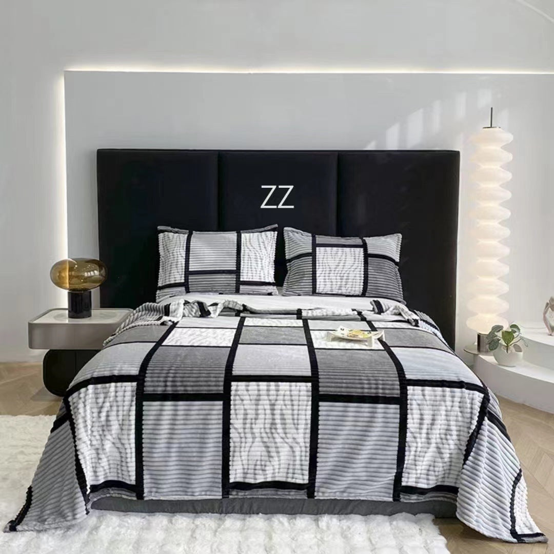 Flannel Blanket Summer Warm Air Conditioning Blanket Nap Blanket null